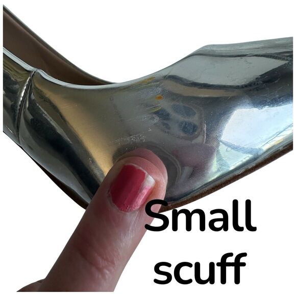 Aldo Metallic Silver Pointed Toe Pump Heel Size 8 Shiny Monochromatic Stiletto - Picture 10 of 13